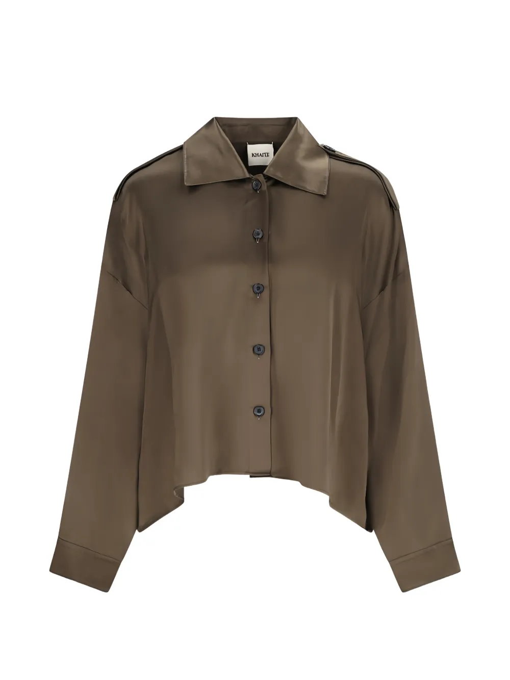 KHAITE Bodine epaulette shirt - Marrone