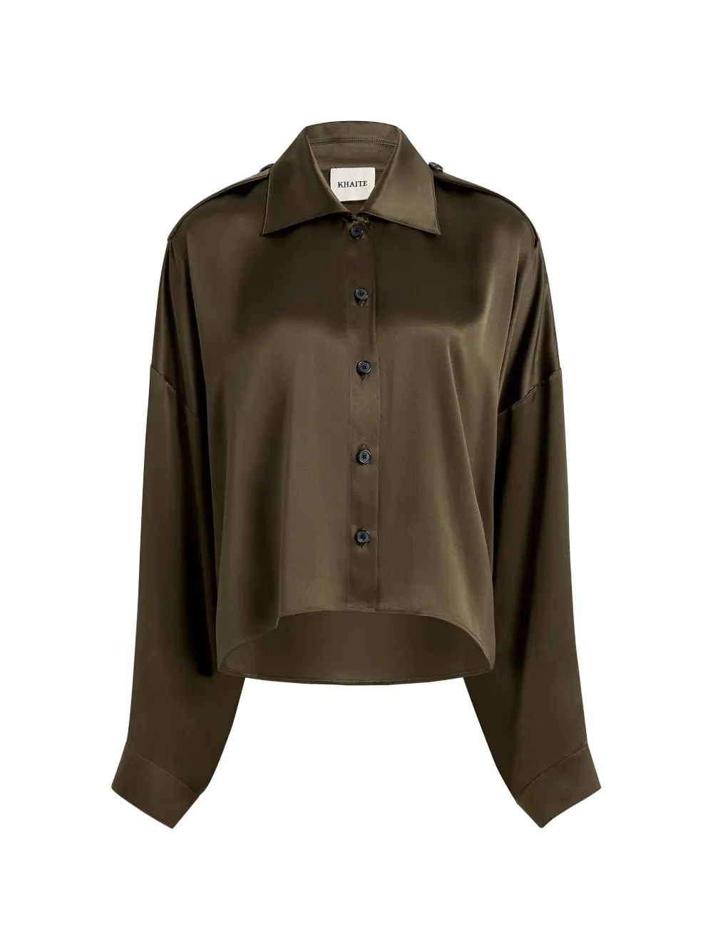 KHAITE Bodine epaulette shirt - Brown