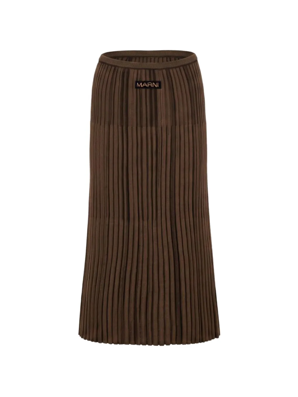 Marni ribbed-knit midi skirt - Marrone