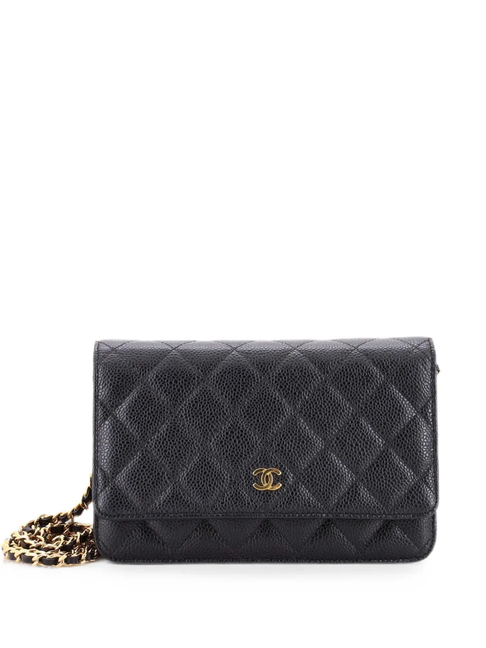 CHANEL Pre-Owned Wallet on Chain Quilted Caviar crossbody bag - Black