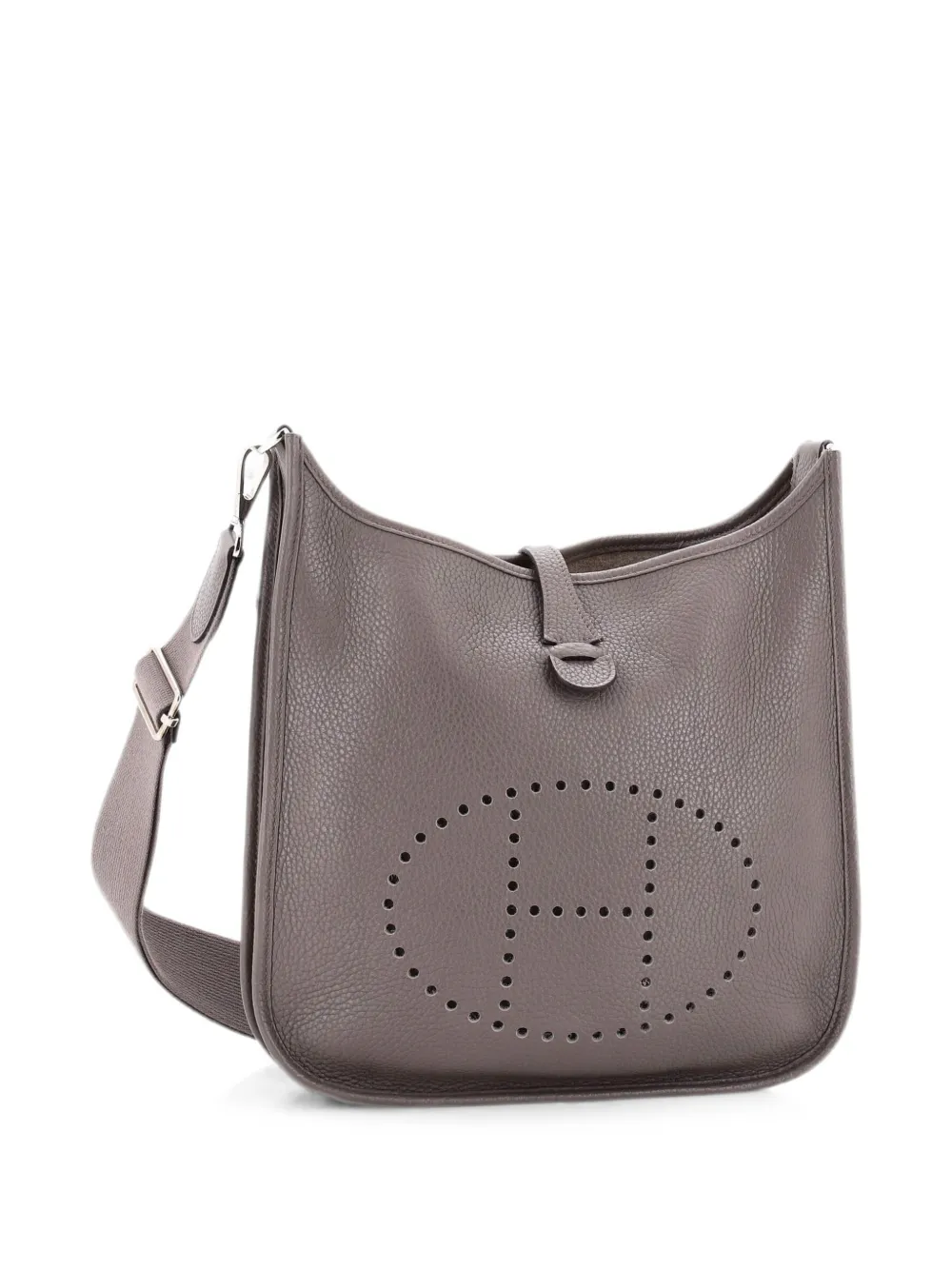 Pre-owned Hermes Evelyne Bag Gen Iii Clemence Pm Crossbody Bag In Grey