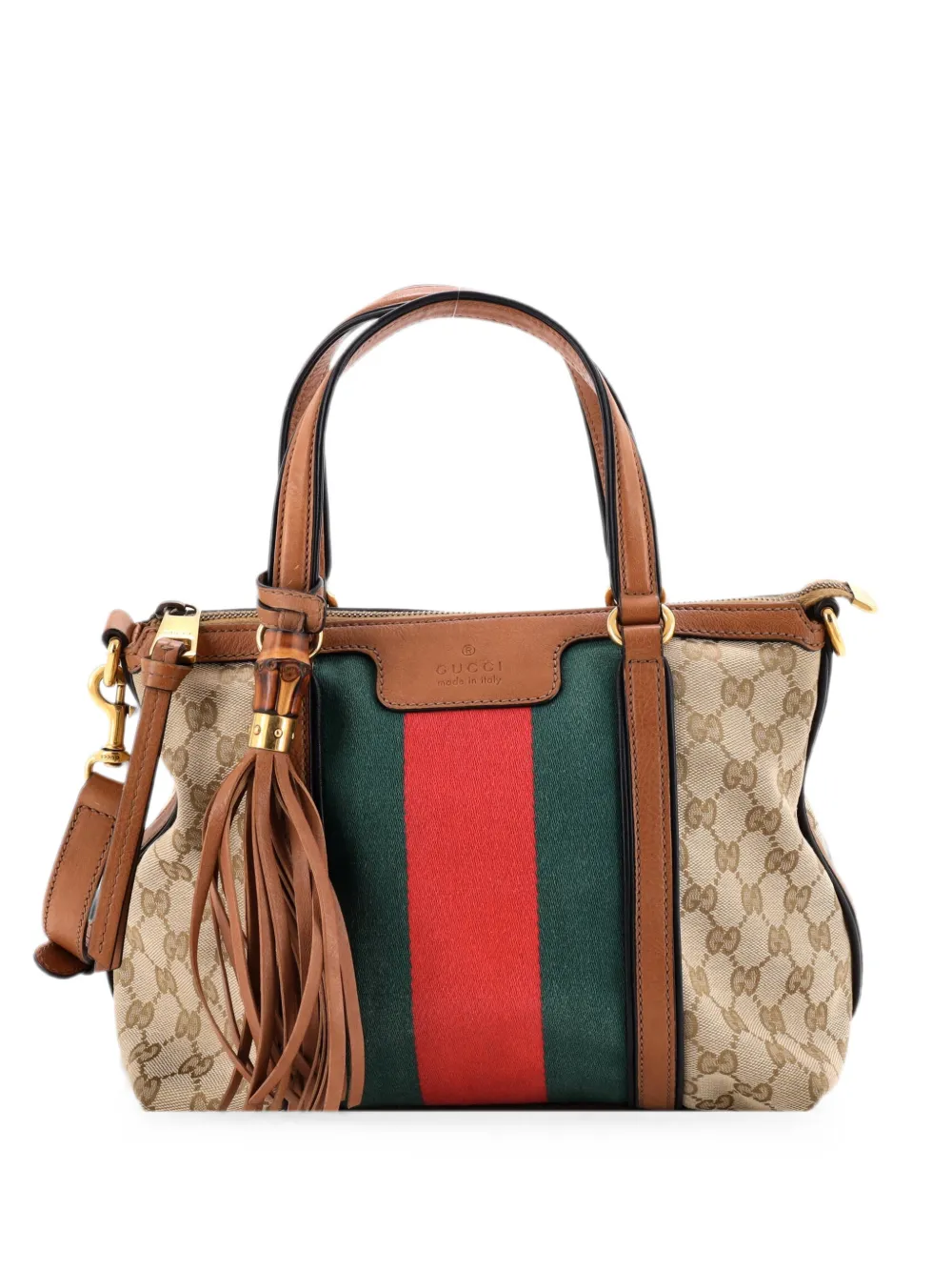 Gucci Pre-Owned Kleine Rania Satchel-Tasche aus Web-GG-Canvas - Braun