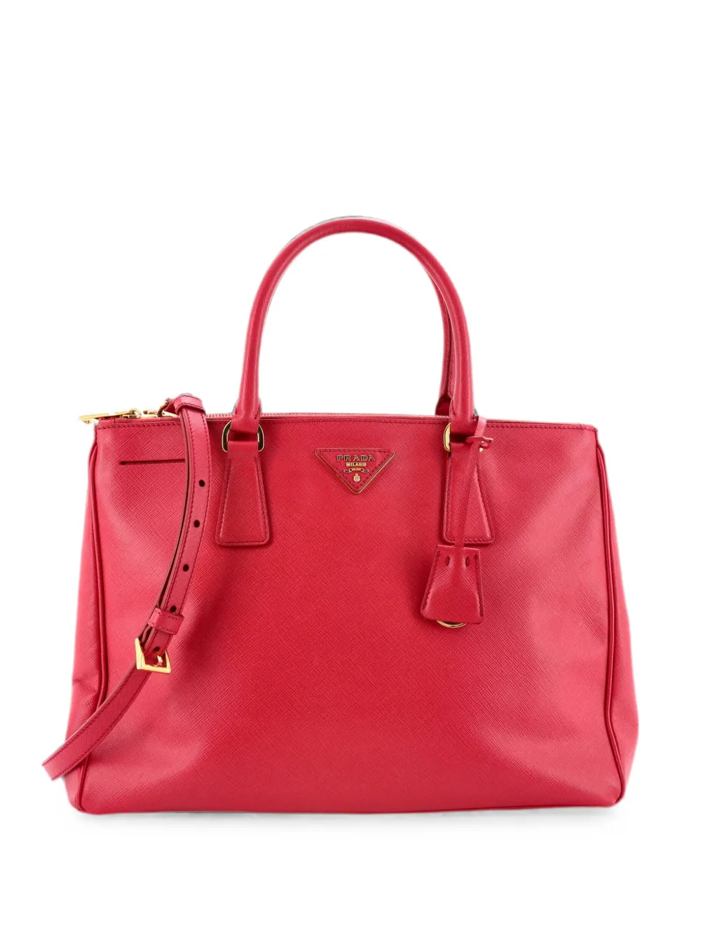 Prada Pre-Owned Mittelgroße Lux Tote Bag aus Saffiano-Leder mit Reißverschluss - Rosa
