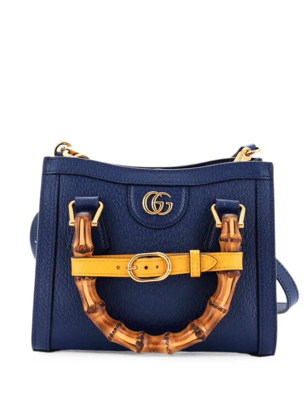 Gucci Pre-Owned Diana NM Bamboo Handle Tote Leather Mini crossbody bag - Blau