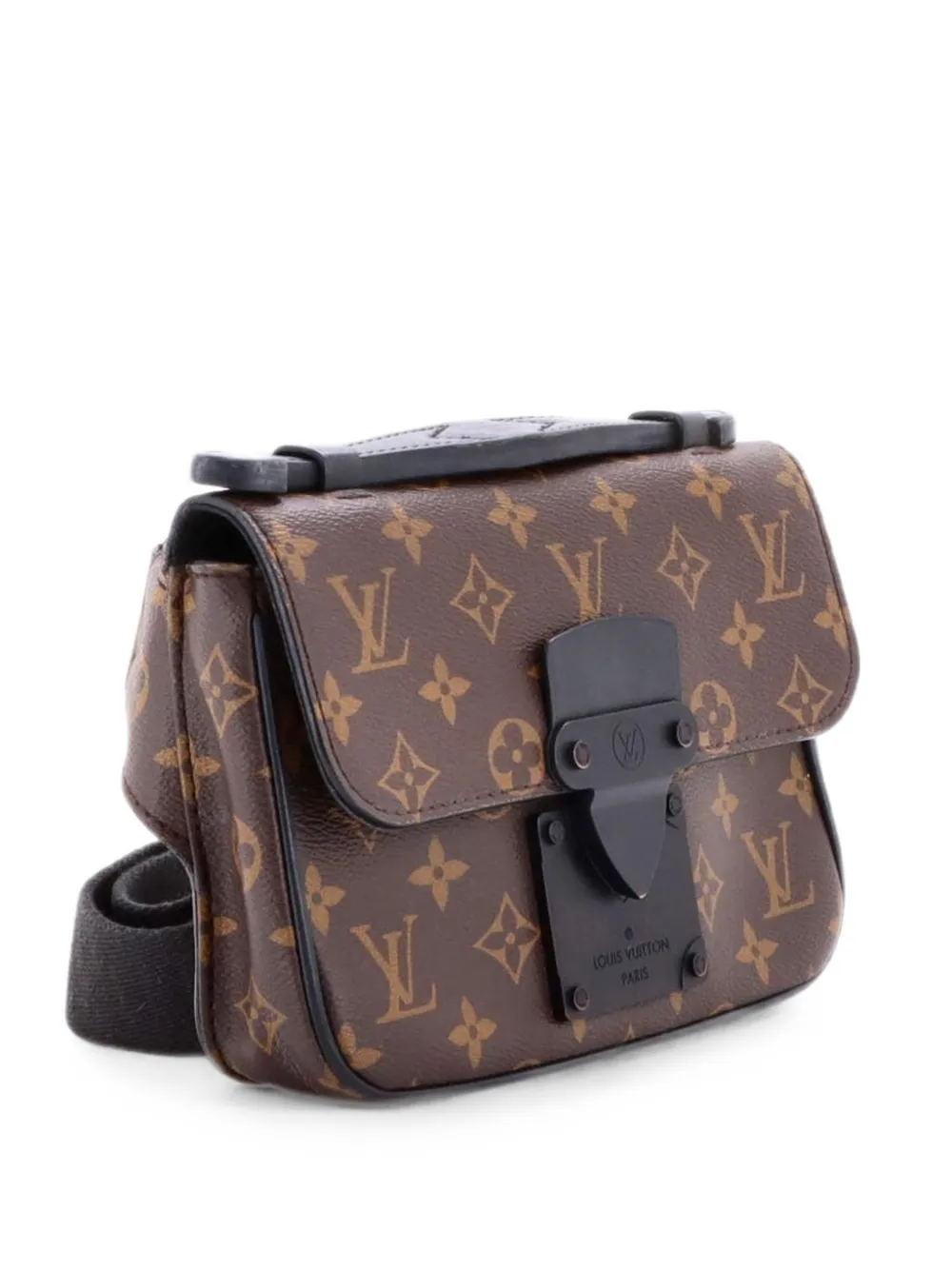 Louis Vuitton Pre-Owned Marsupio S Lock Sling in tela Monogram Macassar - Marrone