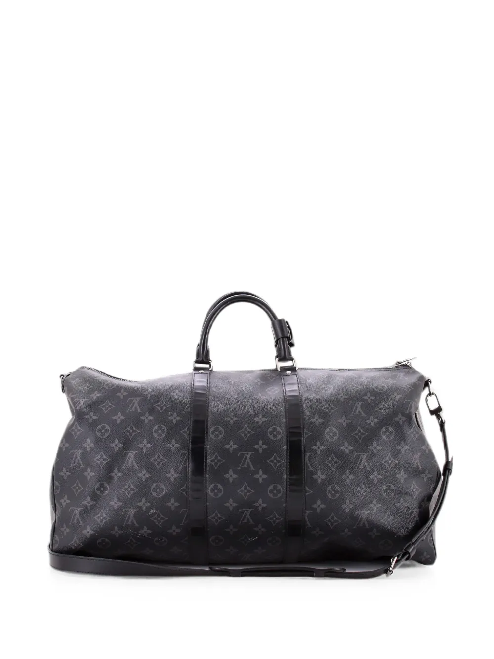 Louis Vuitton Pre-Owned Borsa da viaggio Keepall Bandouliere 55 in tela con monogramma - Nero