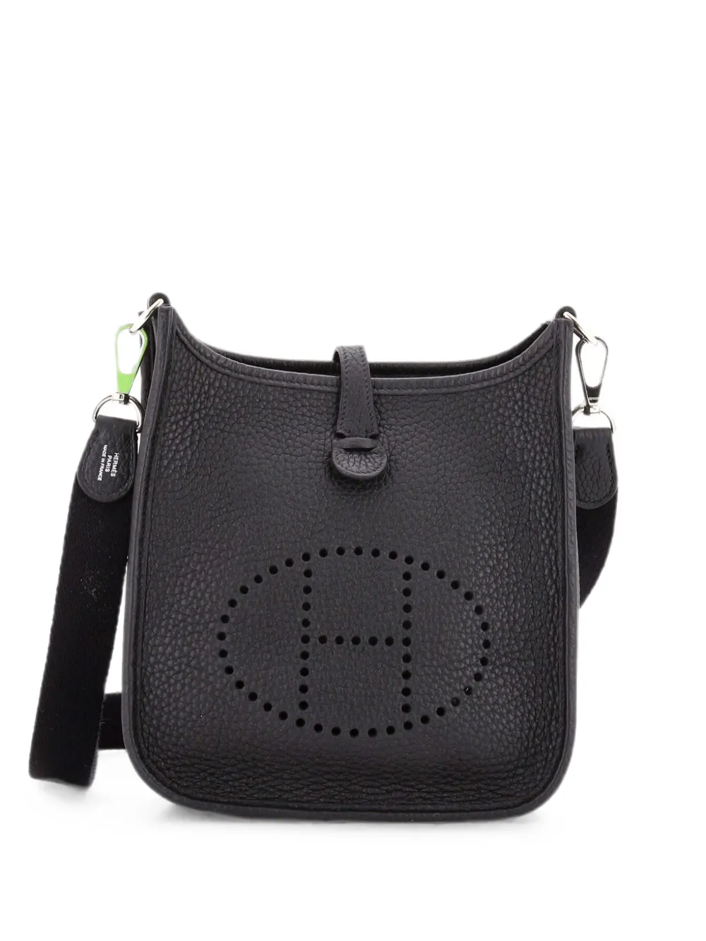 Pre-owned Hermes Evelyne Bag Gen Iii Clemence Tpm Crossbody Bag In Black