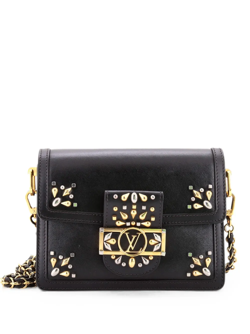 Louis Vuitton Pre-Owned Mini Dauphine Schultertasche mit Nieten - Schwarz