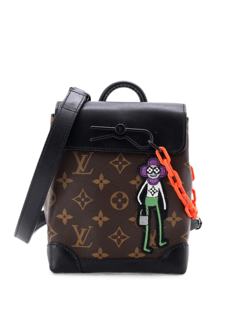 Louis Vuitton Pre-Owned Steamer Bag Monogram Canvas with LV Friends Patch XS crossbody bag - Black