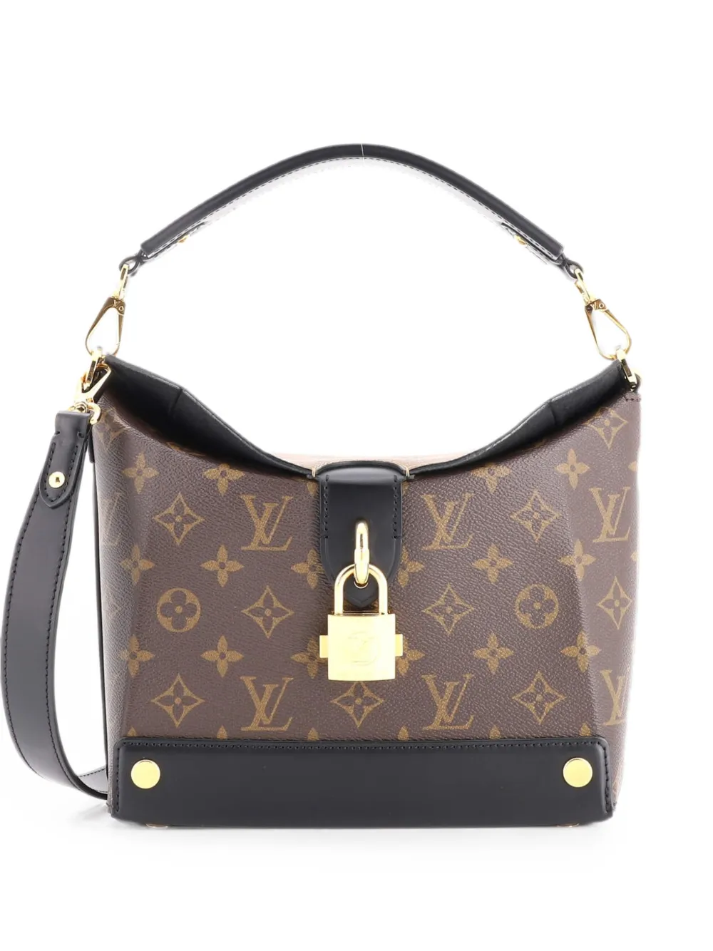Louis Vuitton Pre-Owned Bento Box Reverse Monogram EW Schultertasche aus Canvas - Schwarz