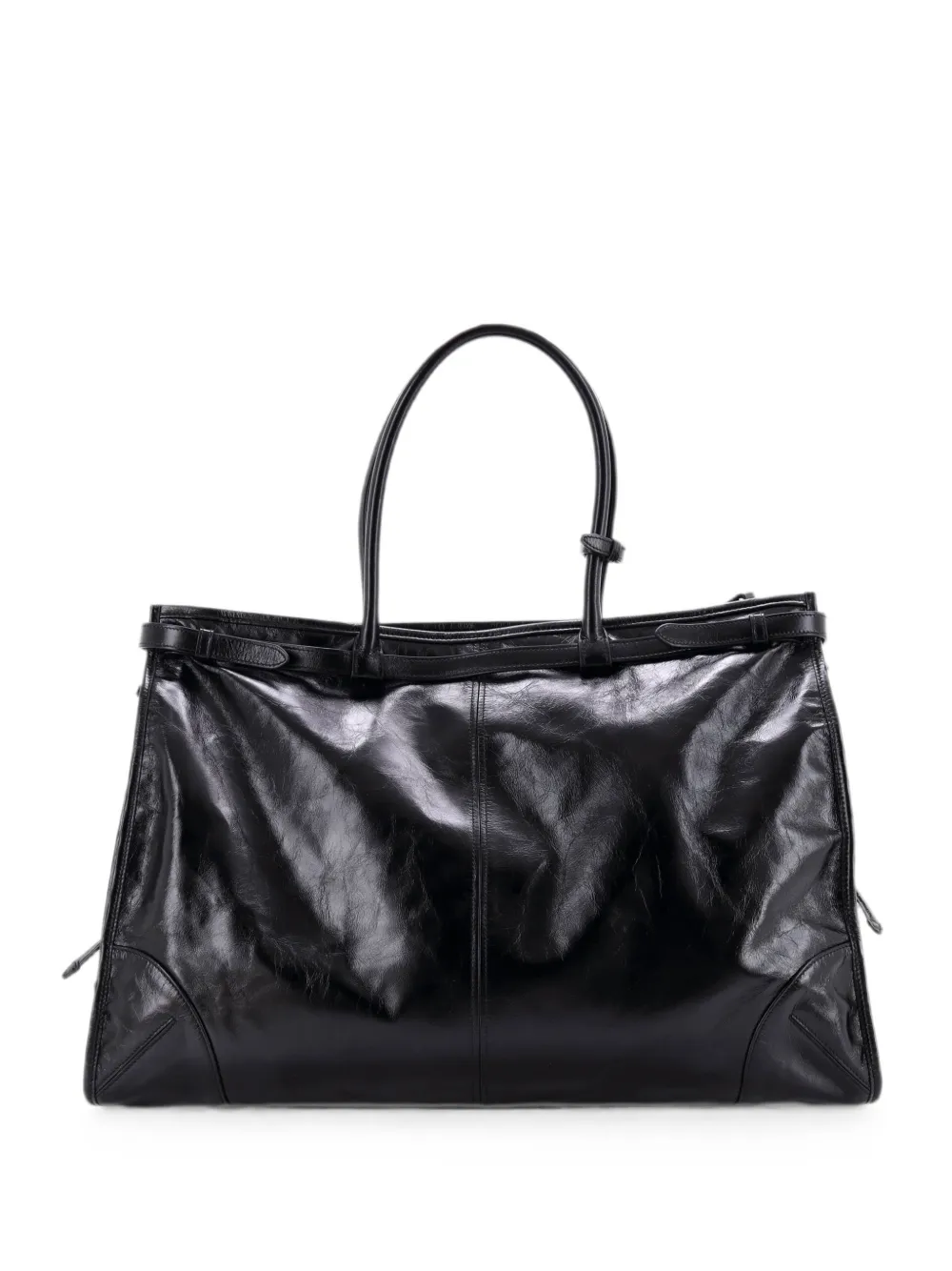 Prada Pre-Owned Bonnie Handbag Vitello Shine Extra Large tote bag - Black
