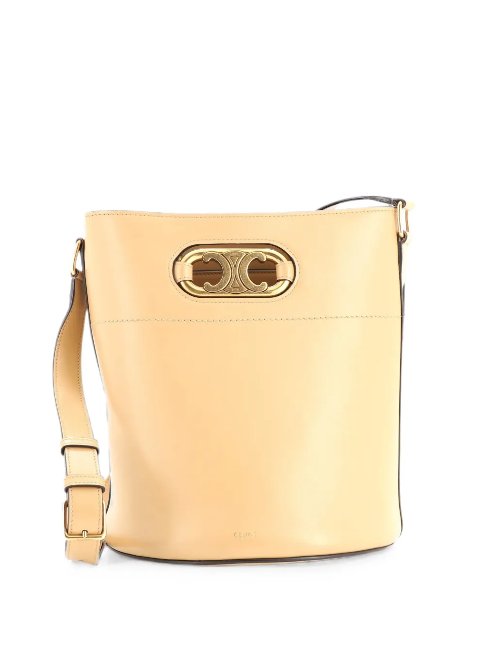 Celine Pre-Owned Maillon Triomphe Leather Medium bucket bag - Neutrals