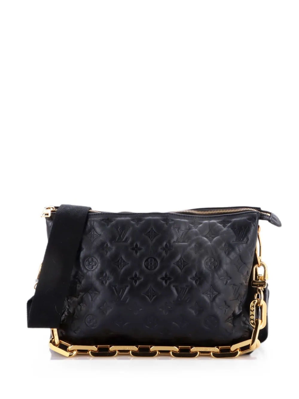 Louis Vuitton Pre-Owned Borsa a tracolla Coussin Bag MM in pelle di agnello goffrata con monogramma - Nero