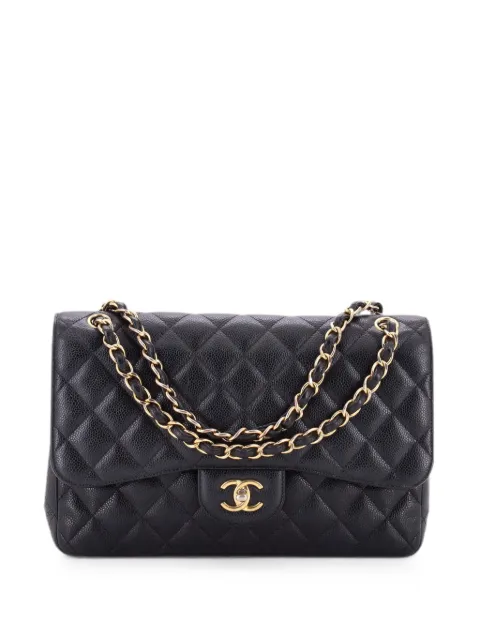 CHANEL Pre-Owned Classic Double Flap Bag Quilted Caviar Jumbo shoulder bag