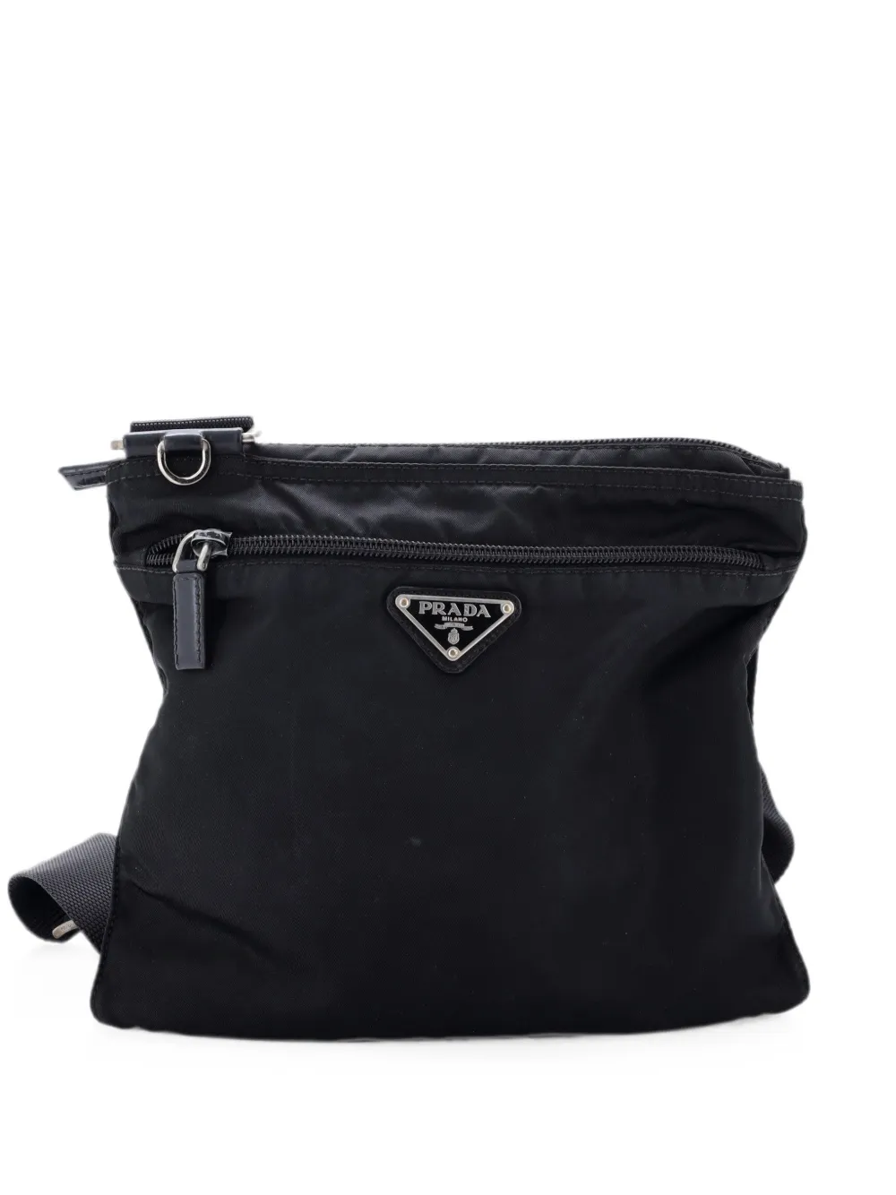 Prada Pre-Owned Mittelgroße Front Pocket Tessuto Umhängetasche - Schwarz