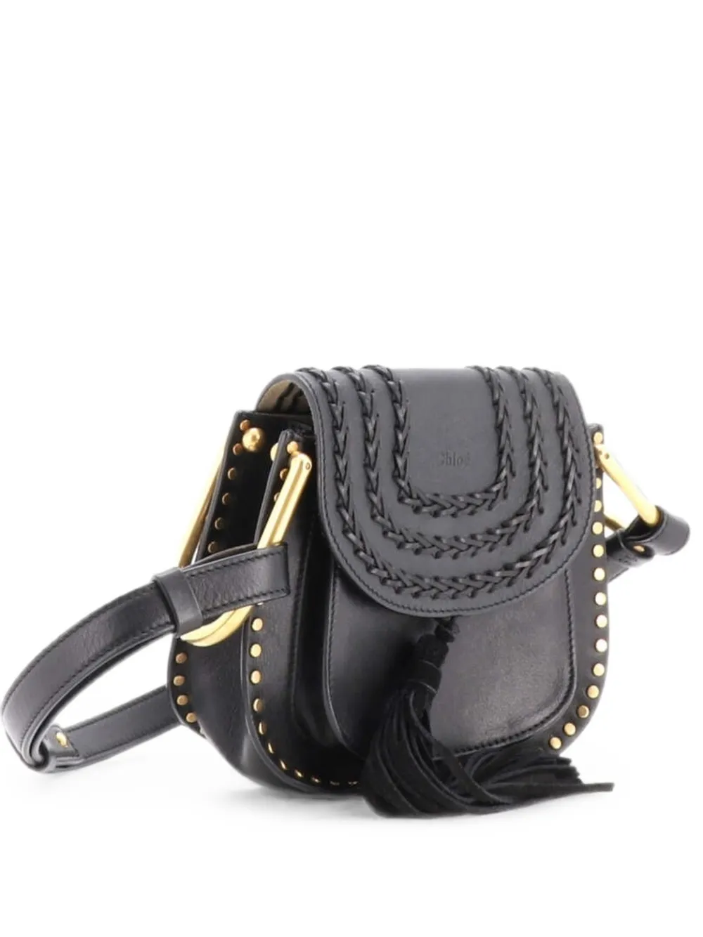 Chloé Pre-Owned Hudson Handbag Whipstitch Leather Mini crossbody bag - Black