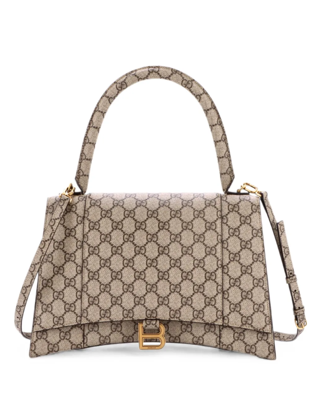 Gucci Pre-Owned x Balenciaga mittelgroße The Hacker Project Hourglass Handtasche aus Canvas - Braun