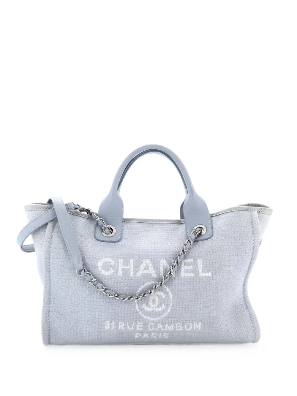 CHANEL Pre-Owned Deauville NM Tote Mixed Fibers Medium shoulder bag - Blue