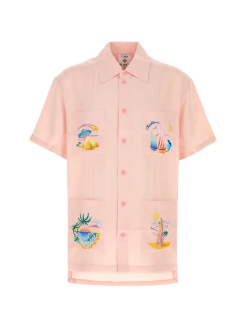 Casablanca pink Phantasmagoria embroidered short sleeve shirt