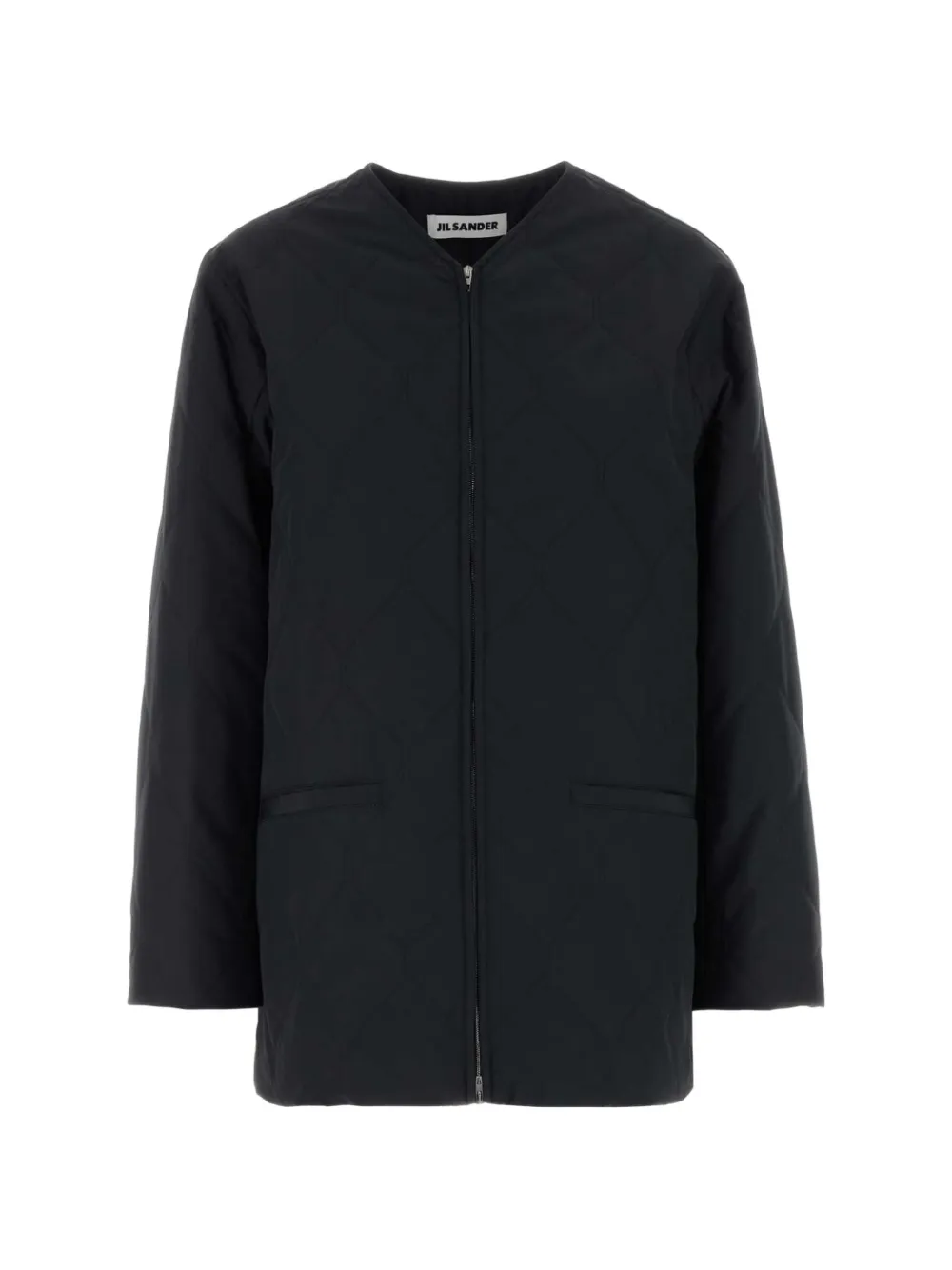 Jil Sander quilted zip-up jacket - Nero
