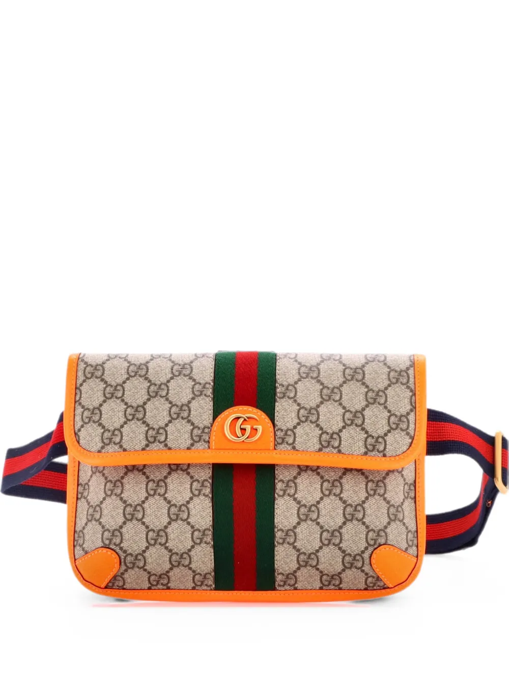 Gucci Pre-Owned Marsupio Ophidia GG in tela cerata e pelle con battente - Marrone