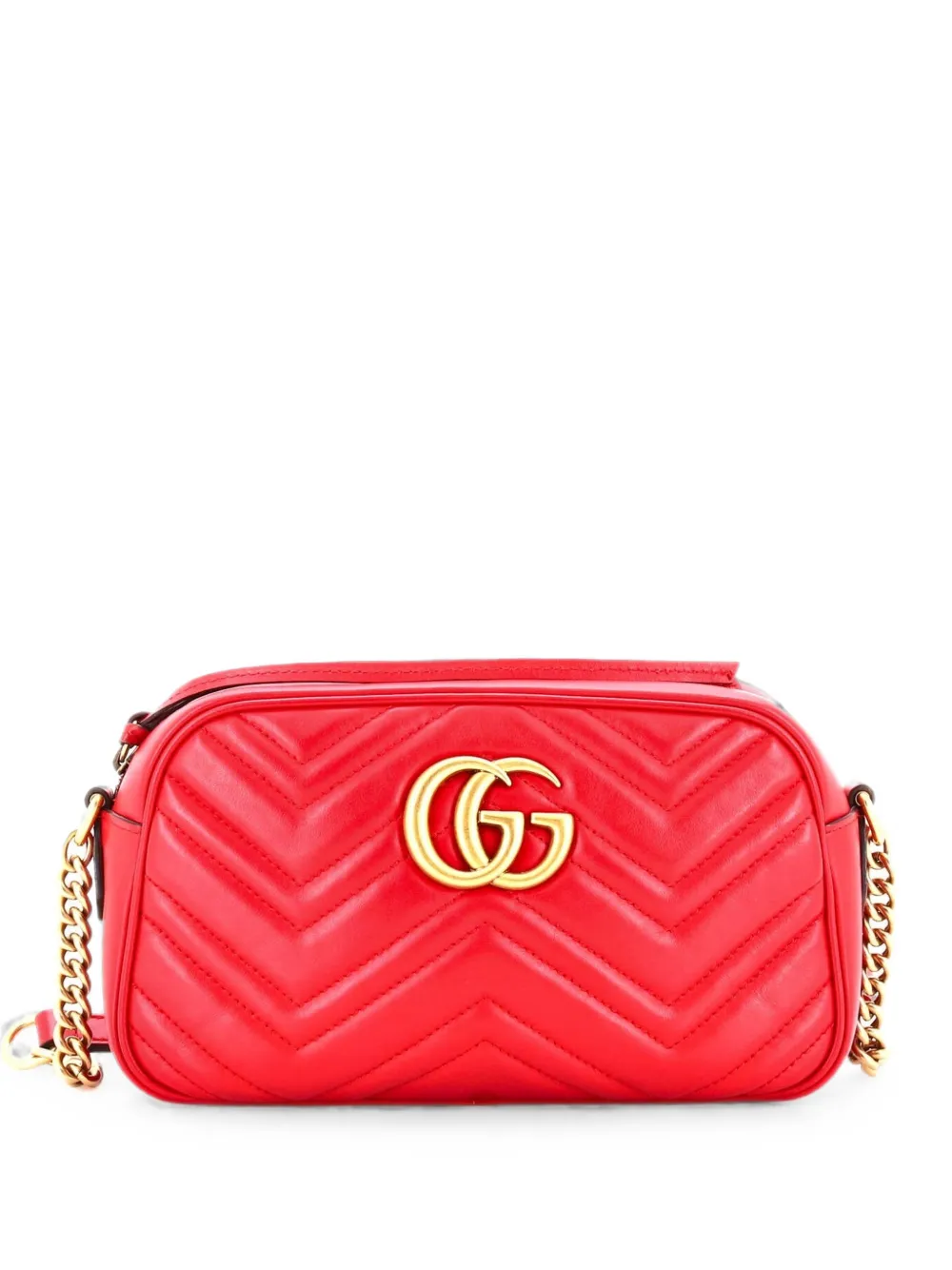 Gucci Pre-Owned Borsa a tracolla GG Marmont piccola in pelle matelassé - Rosso