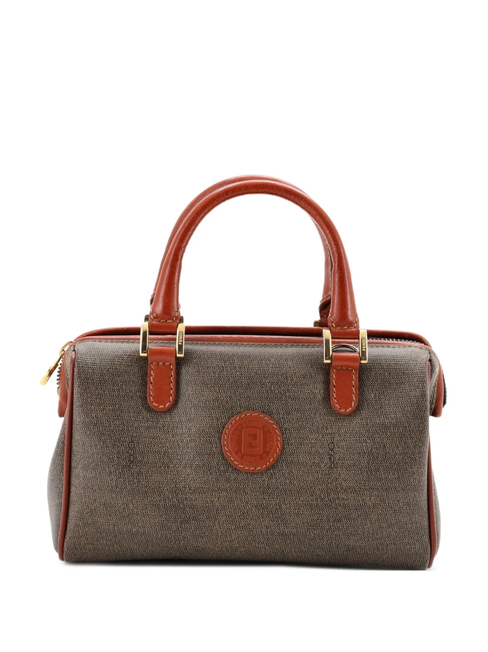 Fendi Pre-Owned Vintage Pequin Convertible Boston Bag Coated Canvas Mini satchel - Marrone
