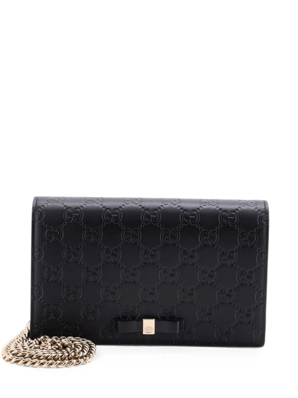 Gucci Pre-Owned Signature Wallet on Chain Guccissima Leather clutch bag - Schwarz
