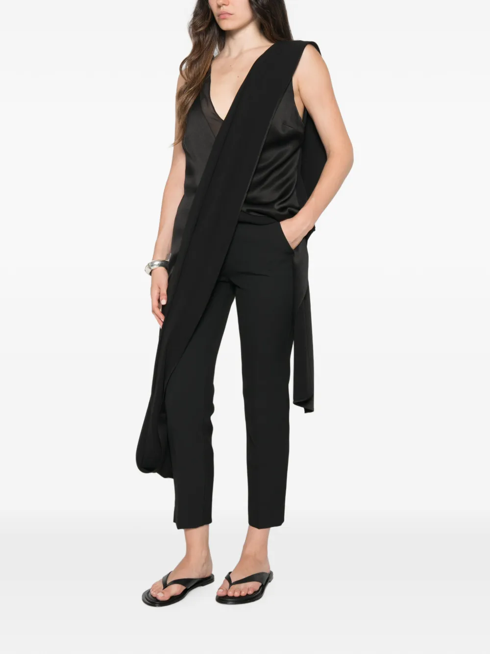 Peserico belt-loop slim-fit trousers Zwart