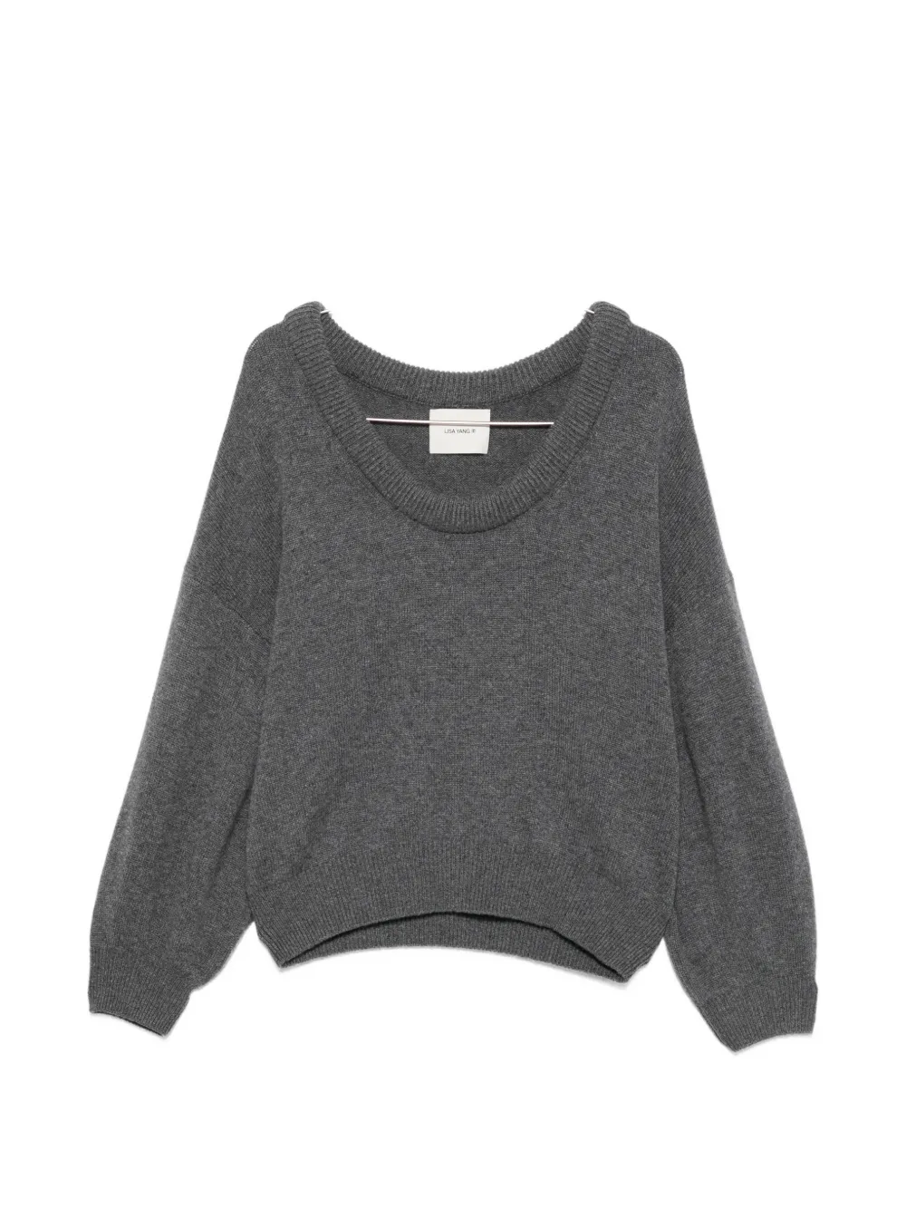 Lisa Yang Doria scoop-neck long-sleeve sweater - Grey