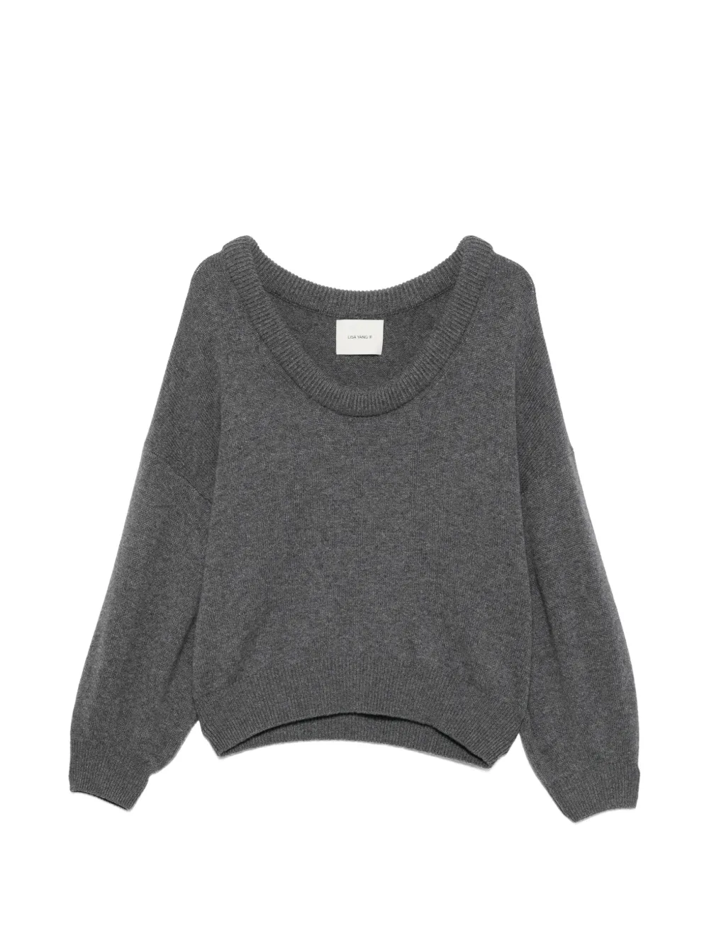 Lisa Yang Doria scoop-neck long-sleeve sweater - Grigio
