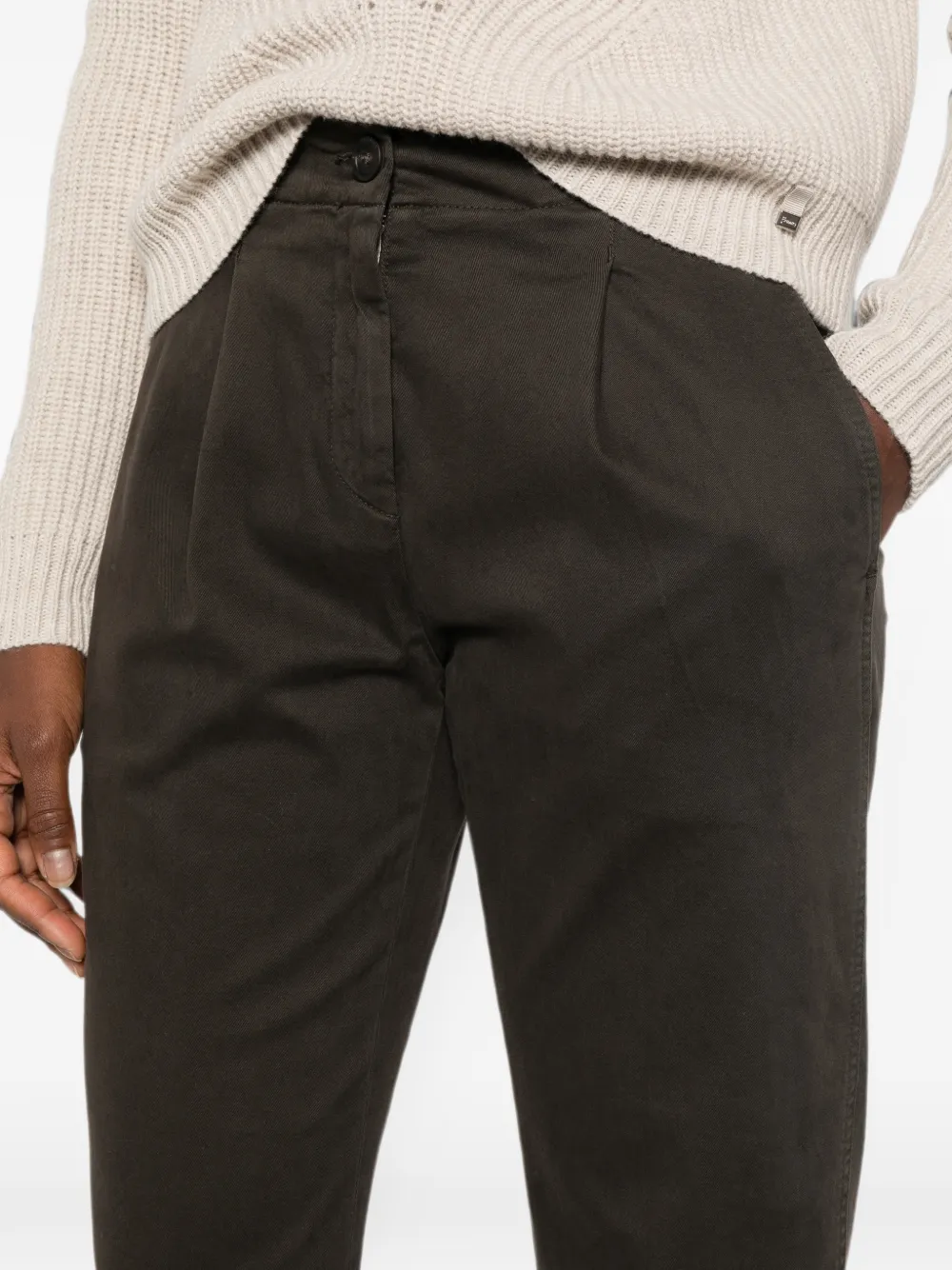 Peserico Broek met geplooid detail Bruin
