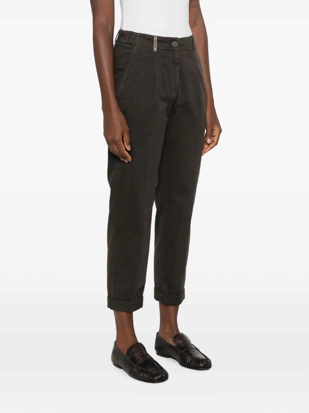 Peserico Broek met geplooid detail Bruin