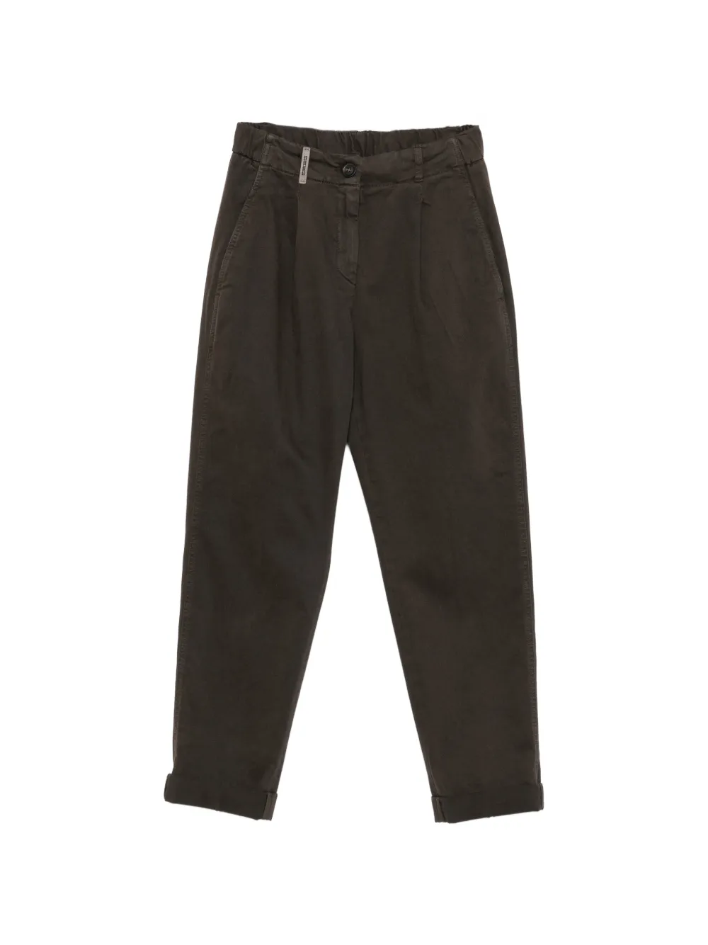 Peserico pleated-detail turn-up trousers - Marrone