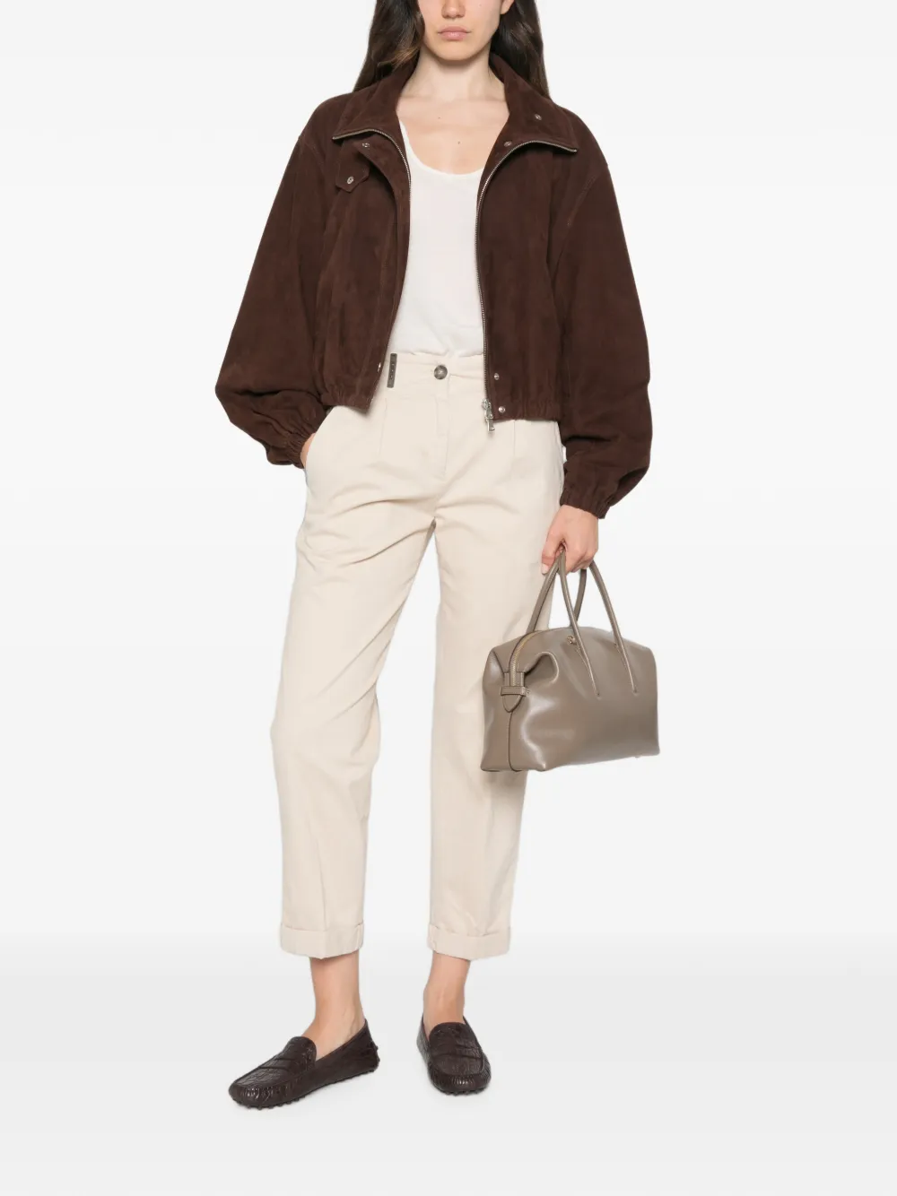Peserico Broek met geplooid detail Beige