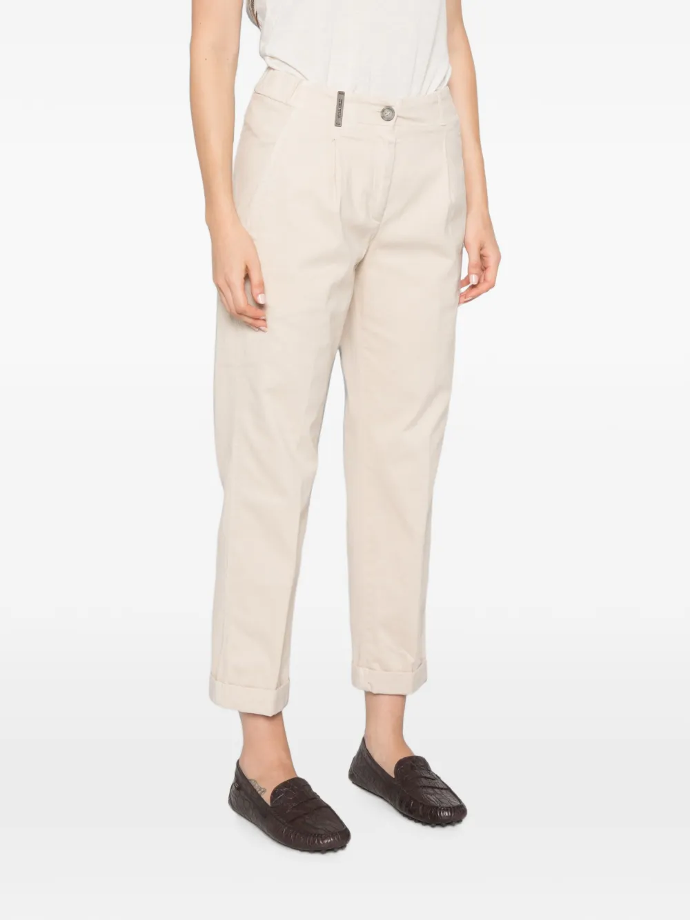 Peserico Broek met geplooid detail Beige