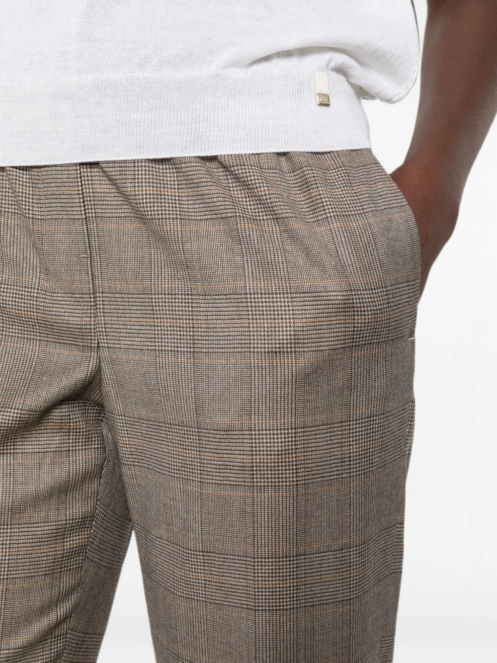 Peserico Broek met elastische tailleband Bruin