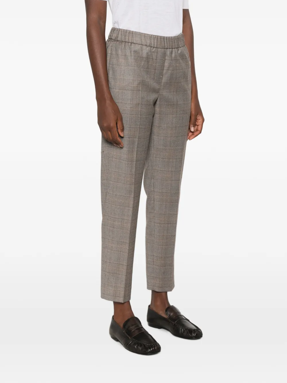 Peserico Broek met elastische tailleband Bruin