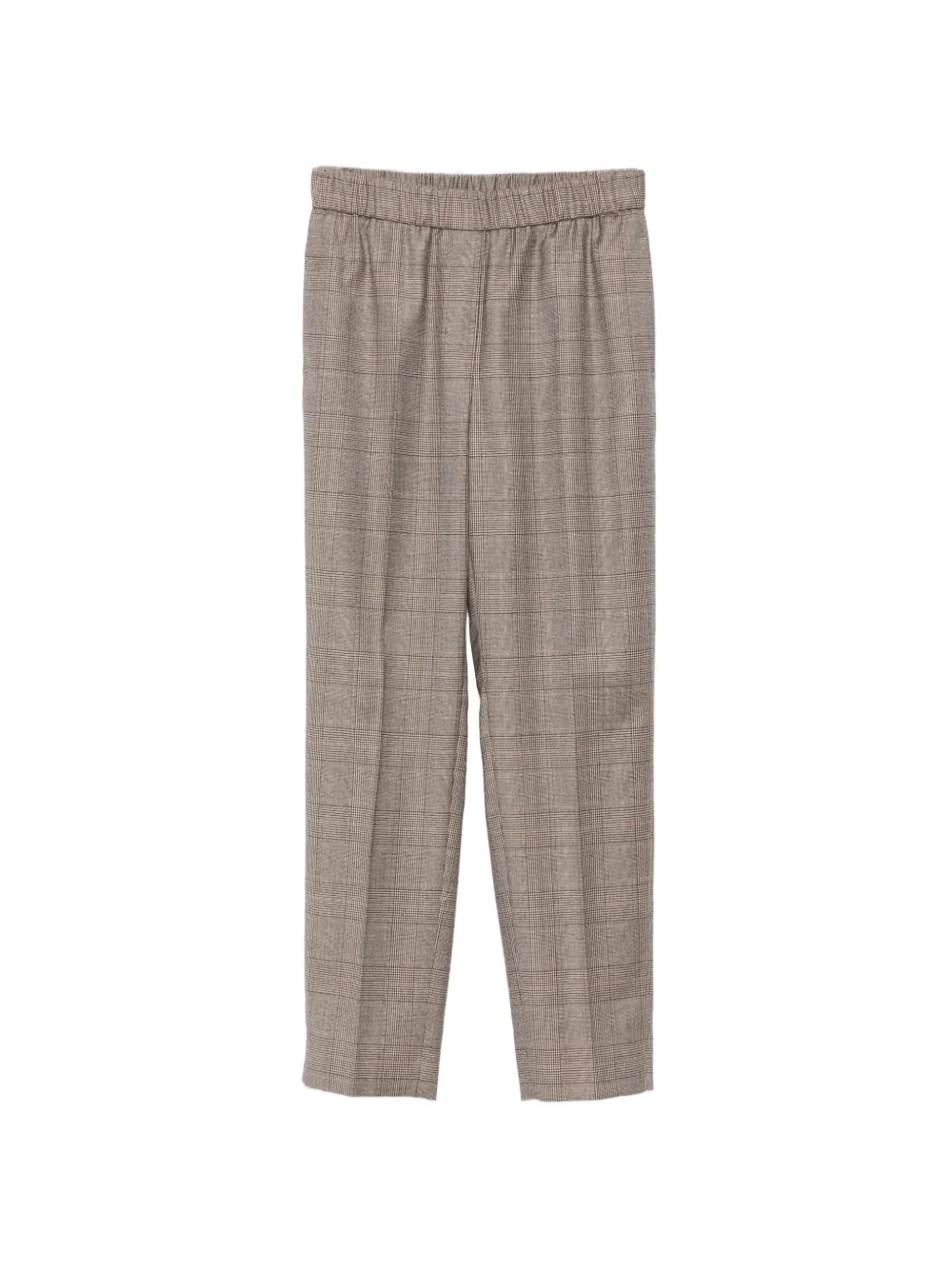 Peserico check-pattern elasticated-waistband trousers - Marrone