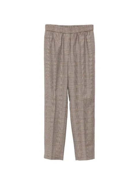 Peserico check-pattern elasticated-waistband trousers