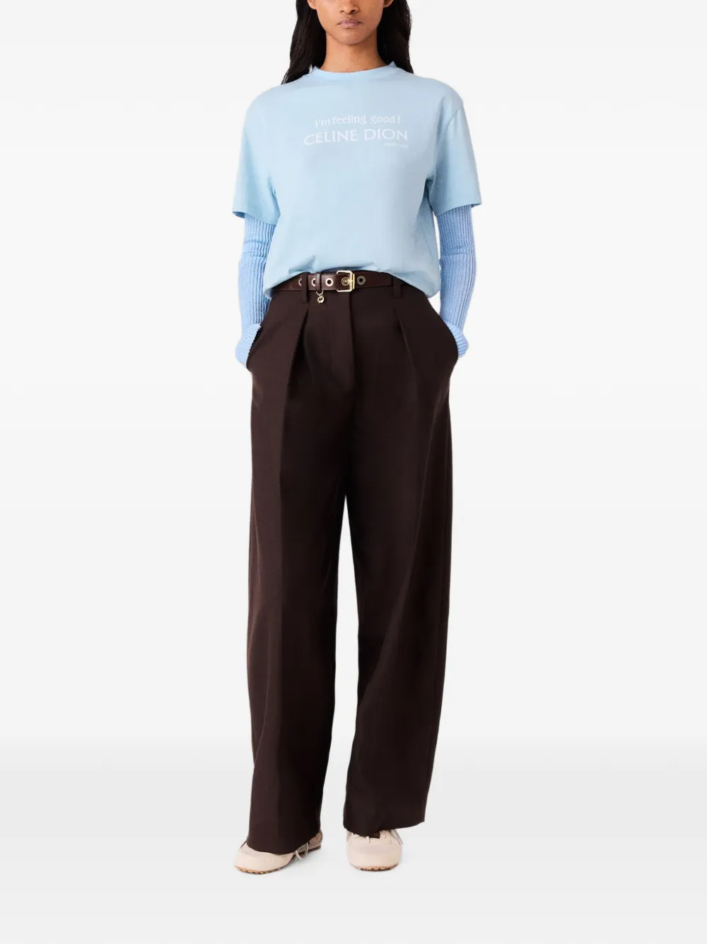 Maje x Céline Dion T-shirt Blauw