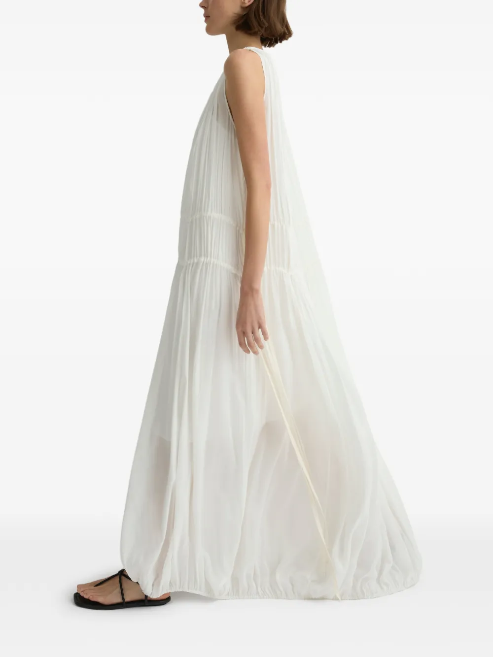 BONDI BORN Cremona Balloon maxi-dress Wit