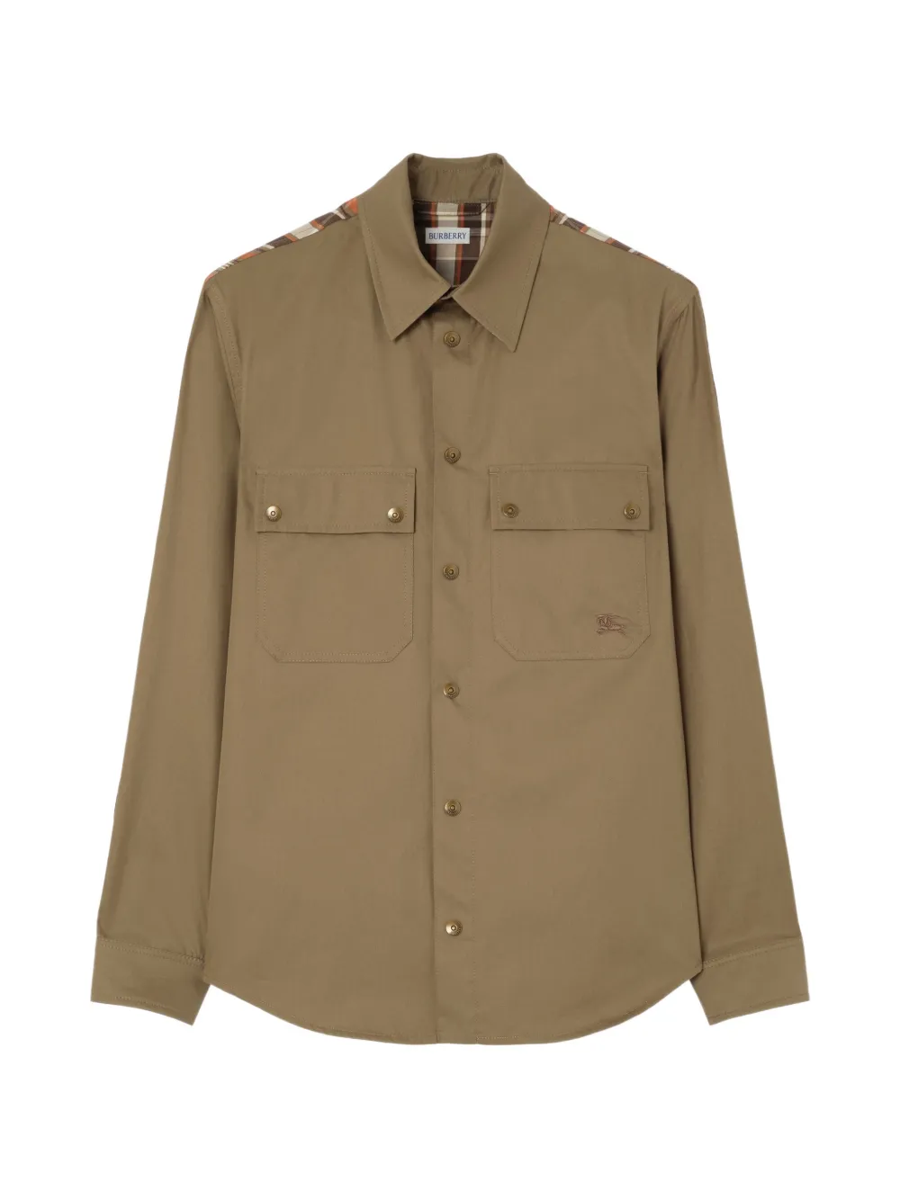 Burberry Tropical gabardine and Check shirt - Brown