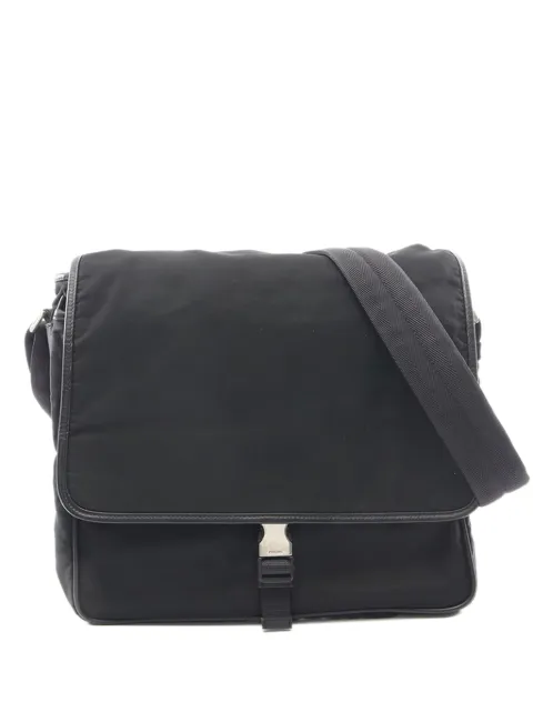 Prada Pre-Owned bandolera messenger Tessuto con ribete de piel Saffiano y hebilla 1990-2000