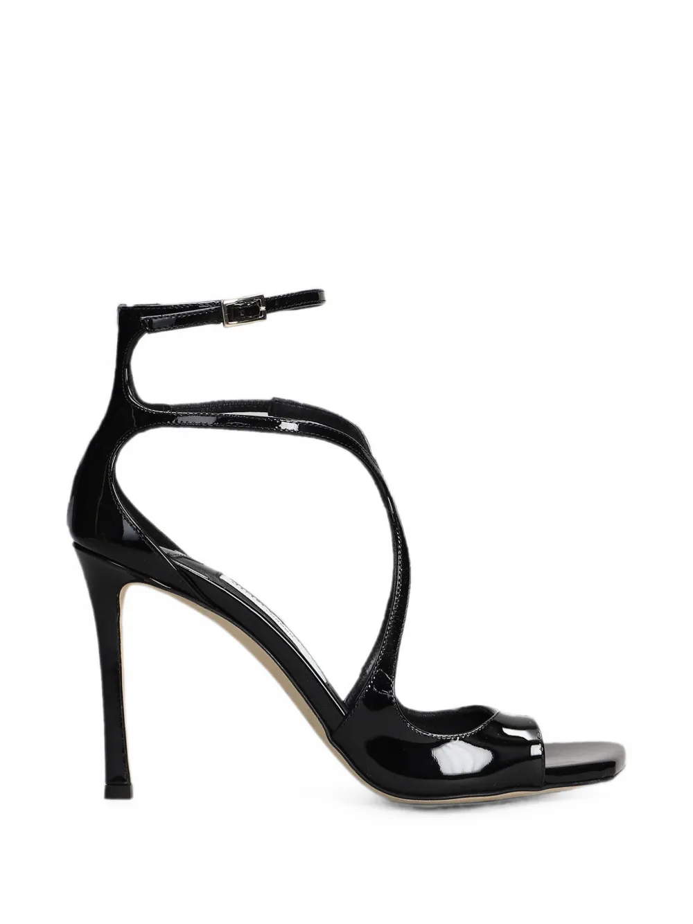 Jimmy Choo Azia 95 patent-calf leather strappy sandals Zwart