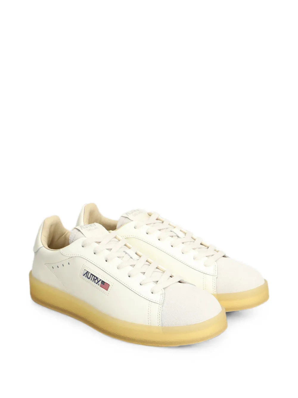 Autry logo-patch lace-up sneakers Wit