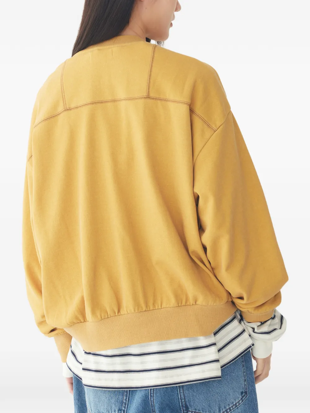TOMBOY Sweater met logoprint en stikseldetail Geel