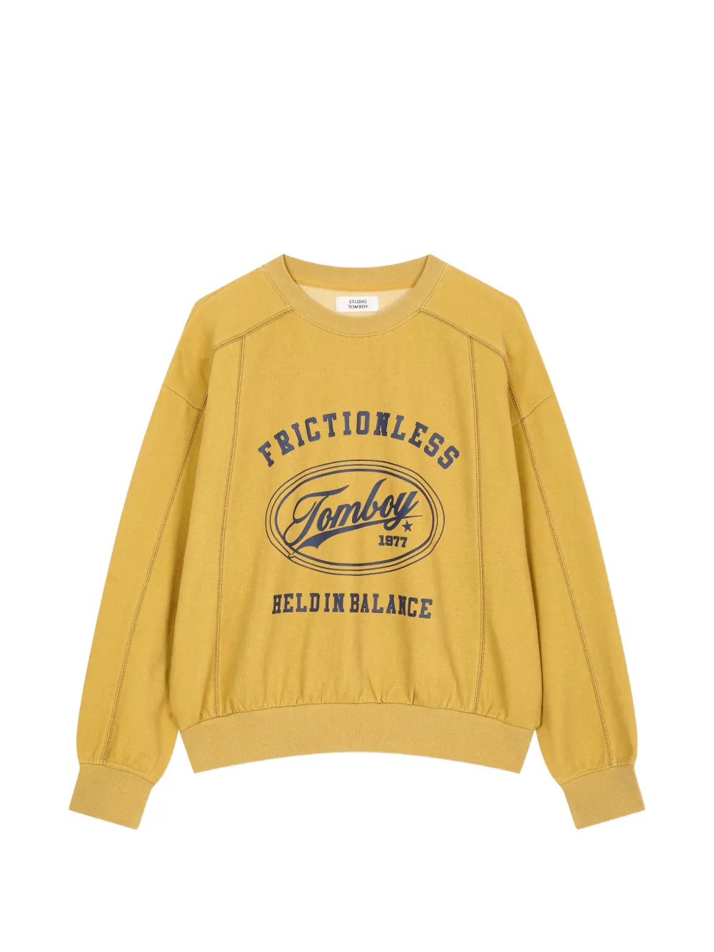 TOMBOY stitch-detail logo-print sweatshirt - Gelb