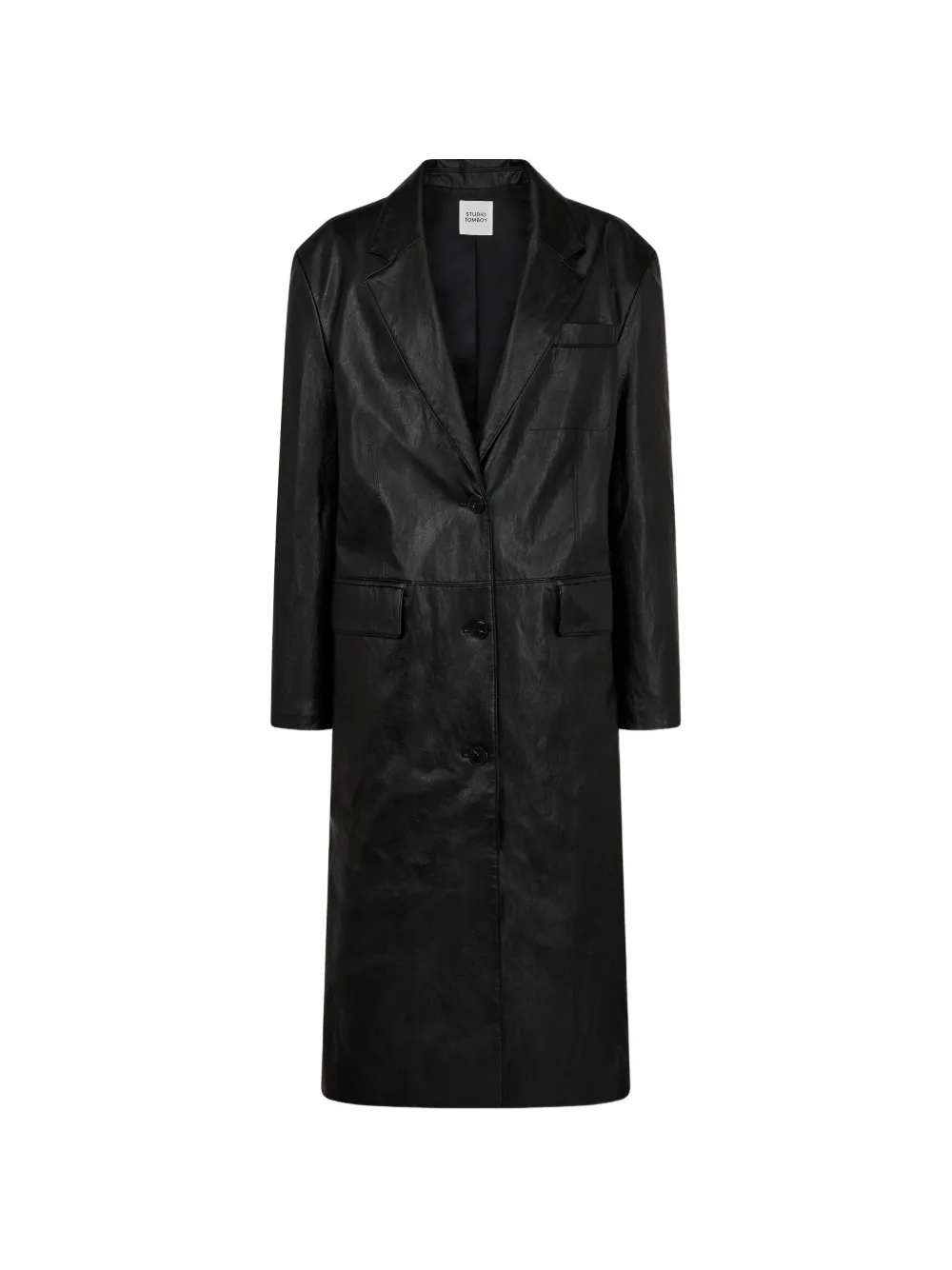 TOMBOY Mantel aus Faux-Leder - Schwarz