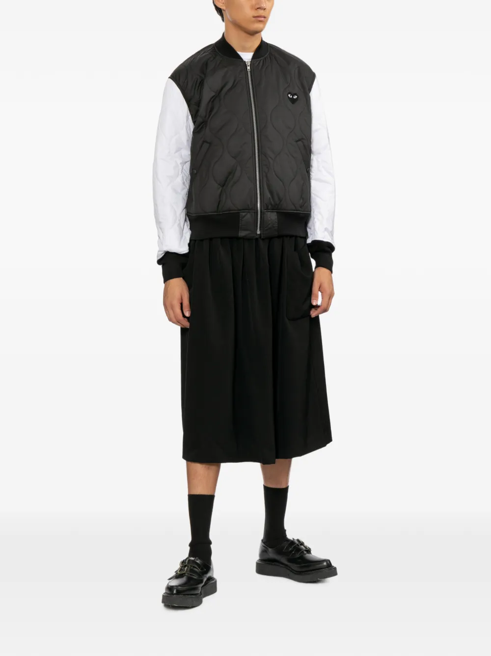 Comme Des Garçons Play Gewatteerd jack met embleem Zwart